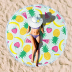Rundes Strandtuch mit Sonnenuntergangs-Design