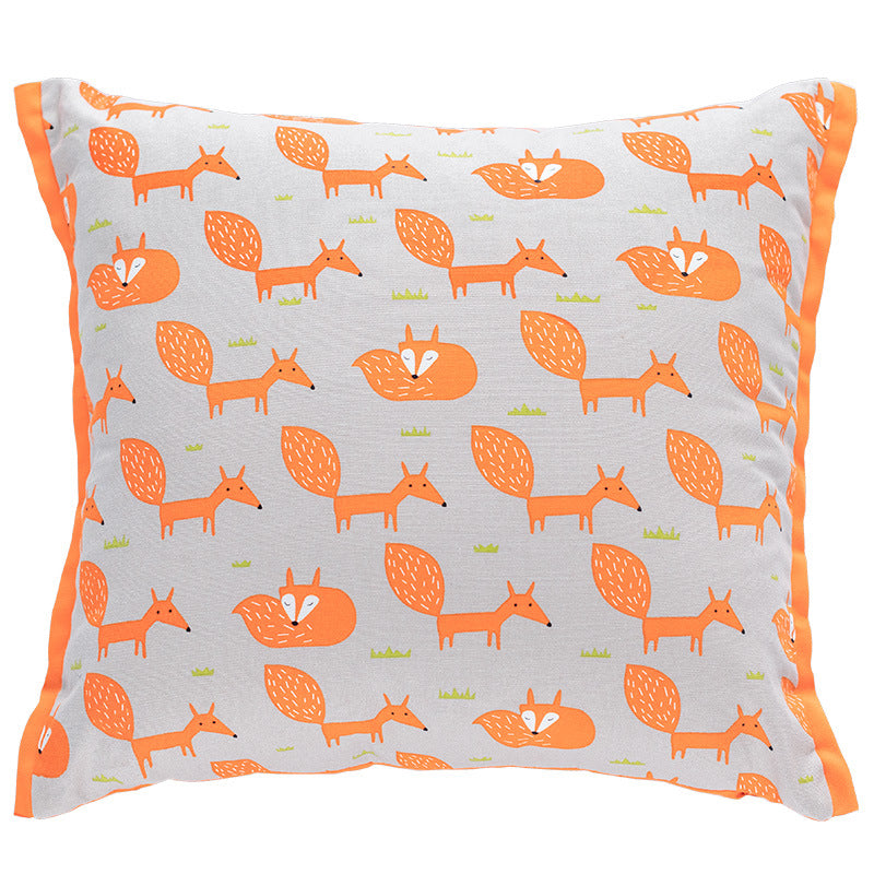 Square Decorative Cushion Cover with Leaf Print