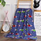Festliche Plüsch-Fleece-Decke mit Weihnachtsmann-Motiv