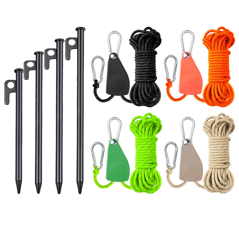 Zugseil mit Karabiner und Zelthering