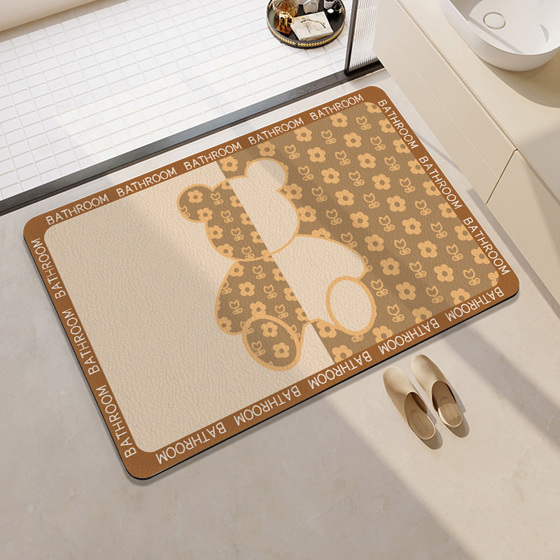 Orange-Themed Bathroom Mat