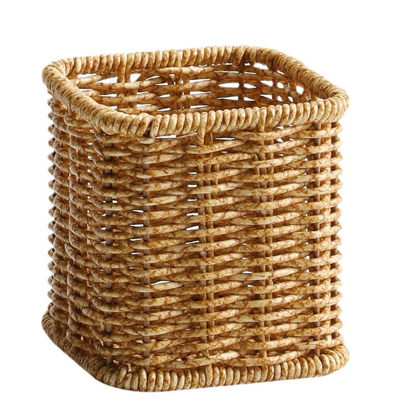 Handwoven Square Wicker Storage Bin