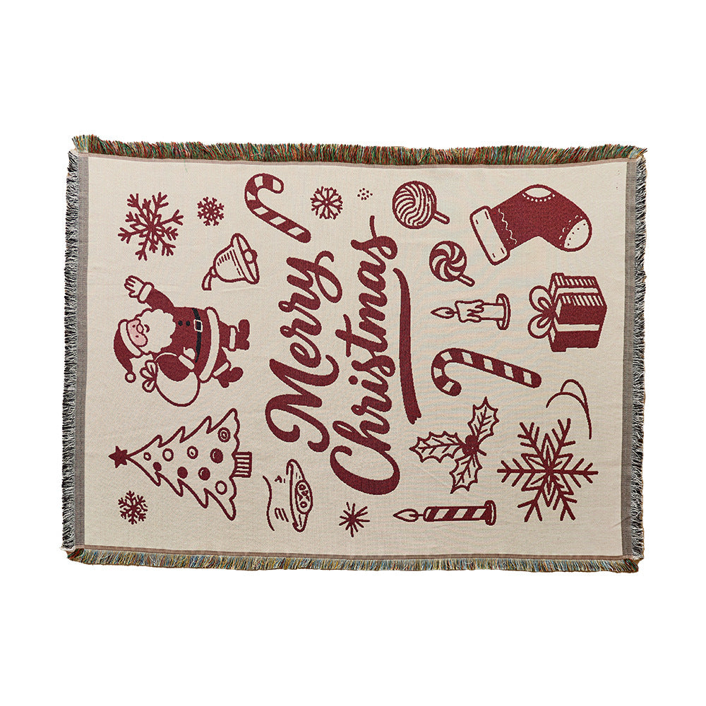Festliche Wohndecke mit Weihnachtsmotiven