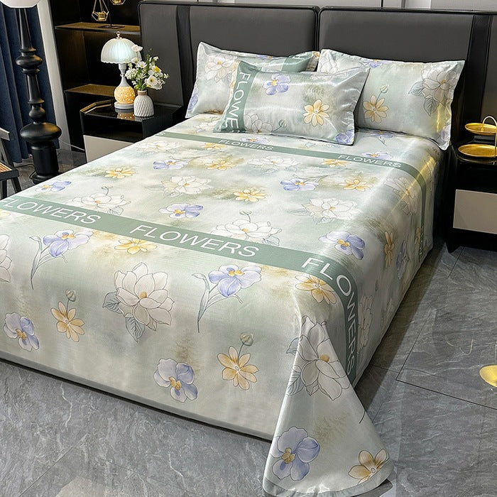 Floral Swan Print Bedspread