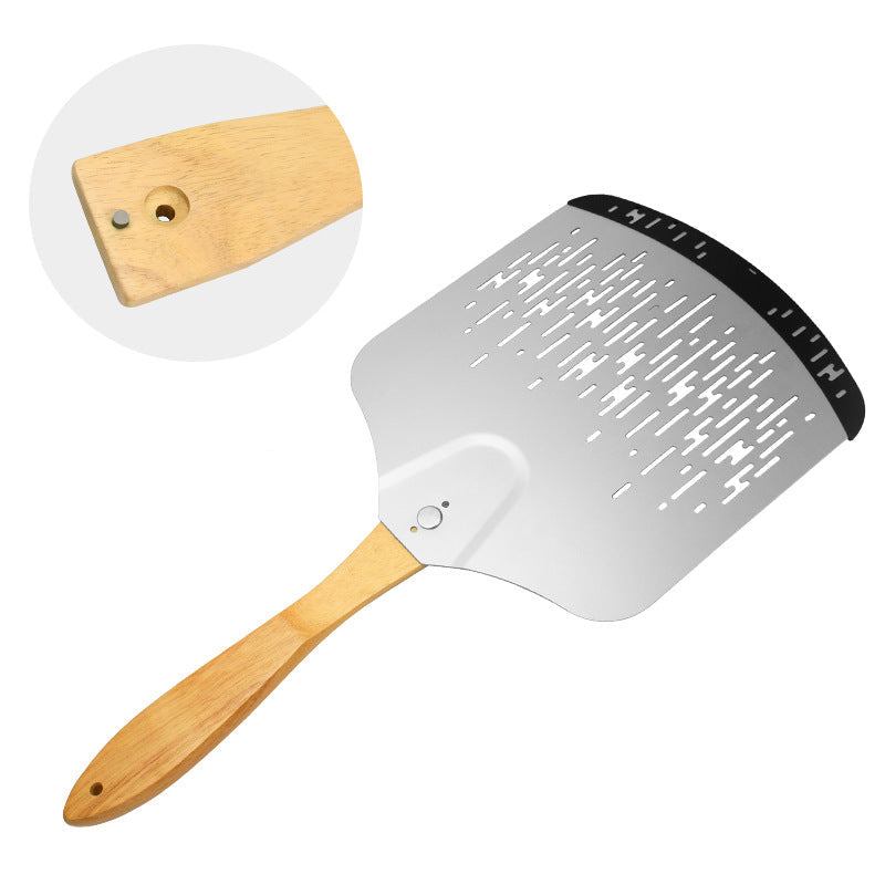 Ventilated Stainless Steel Pizza Peel with Ergonomic Beechwood Handle