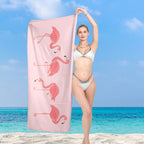 Strandtuch mit exotischem Flamingo-Motiv