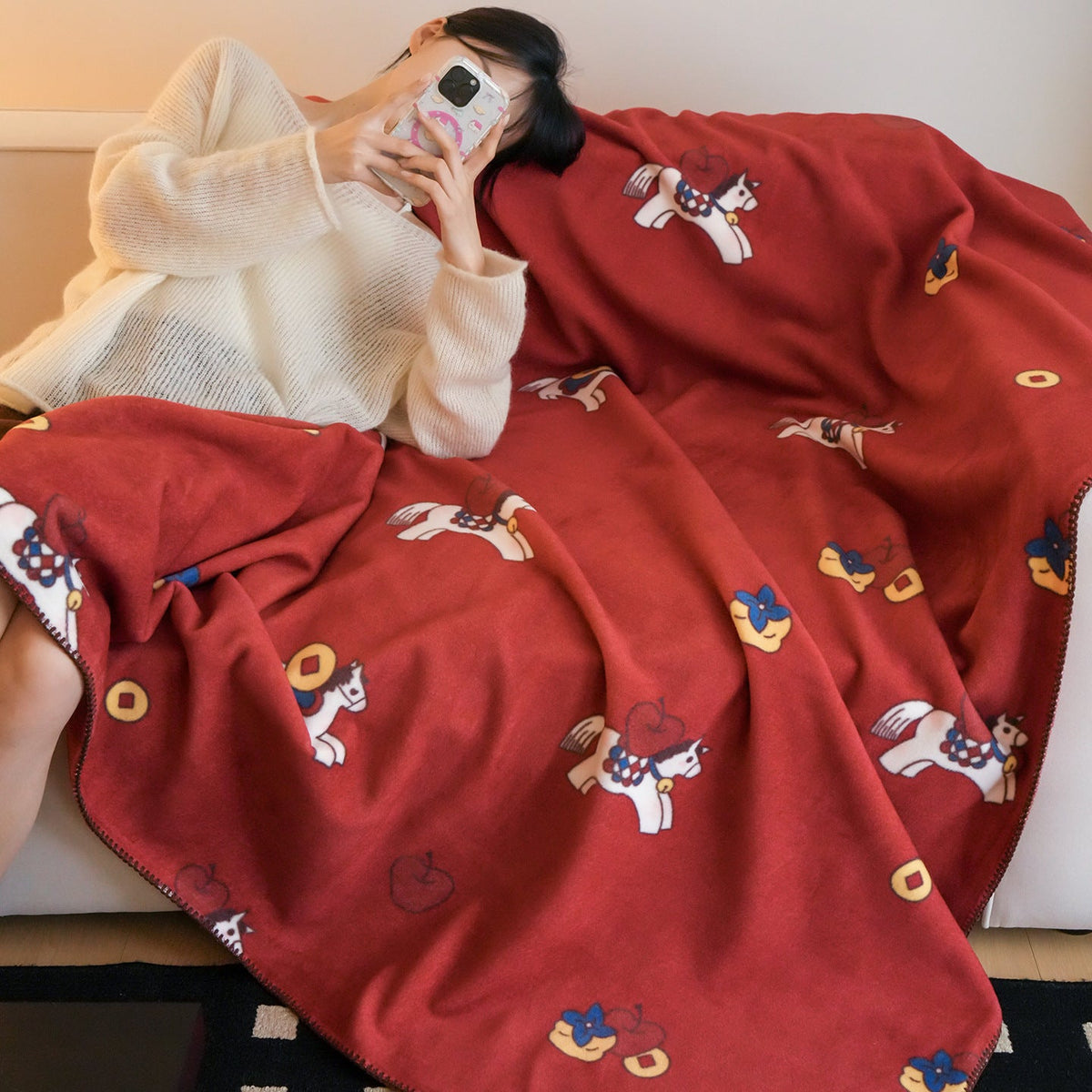Horse Print Cuddle Blanket