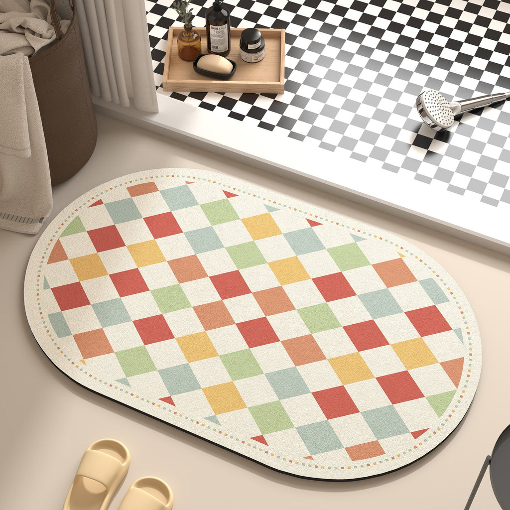 Playful Cartoon Dog-Themed Bath Mat