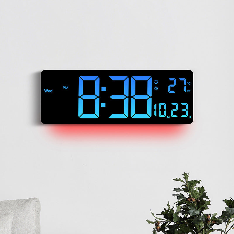 Digital Wall Clock with Multicolored LED Display