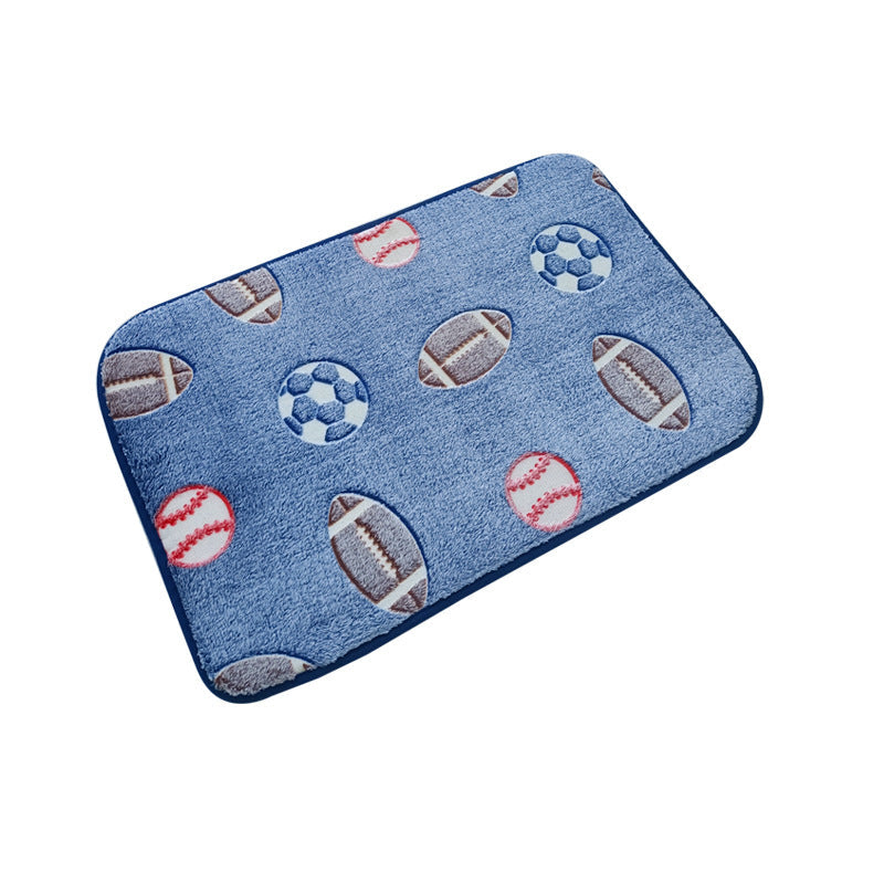 Star-Patterned Plush Bath Mat
