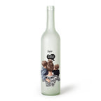 Decorative Frosted Glass Bottle Vase With Fashion Collage Decal