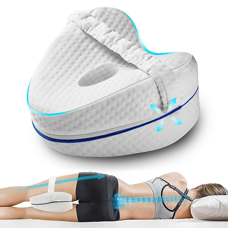 Ergonomic Contoured Memory Foam Knee Pillow with Adjustable Strap