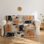 Playful Cat-Themed Throw Blanket
