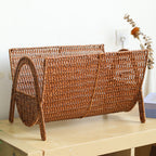Rectangular Handwoven Rattan Magazine Basket