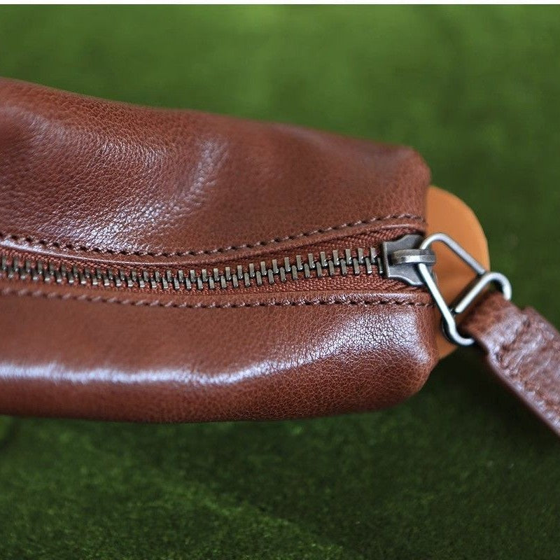 Stylish Zippered Leather Pencil Case