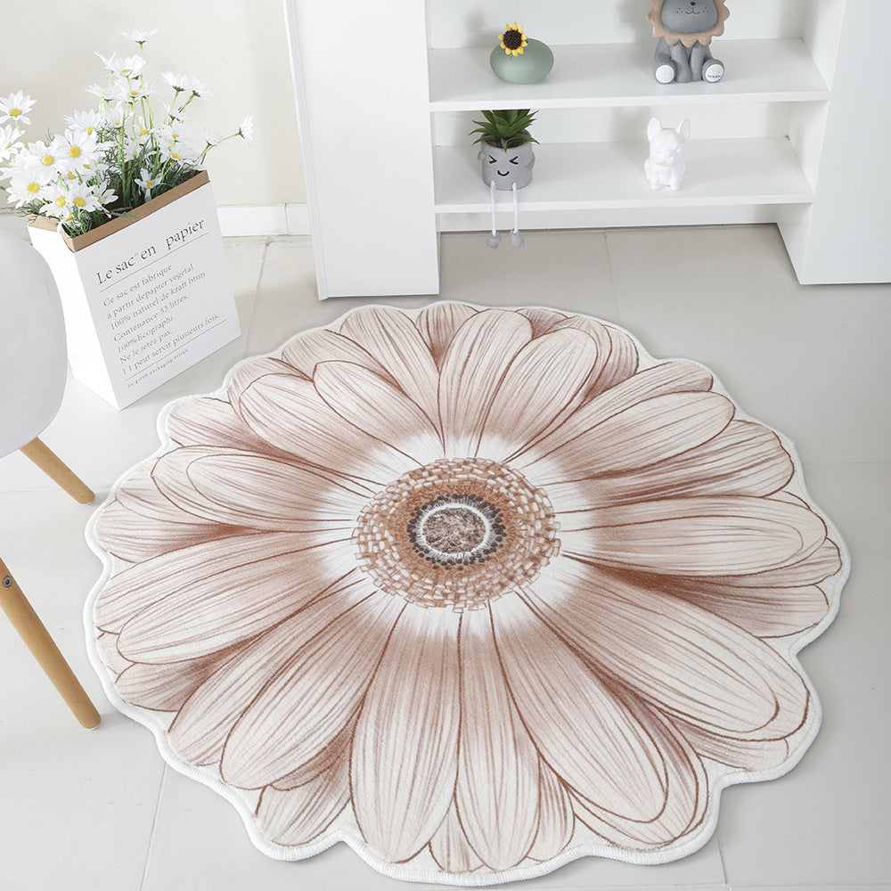 Floral Print Round Area Rug