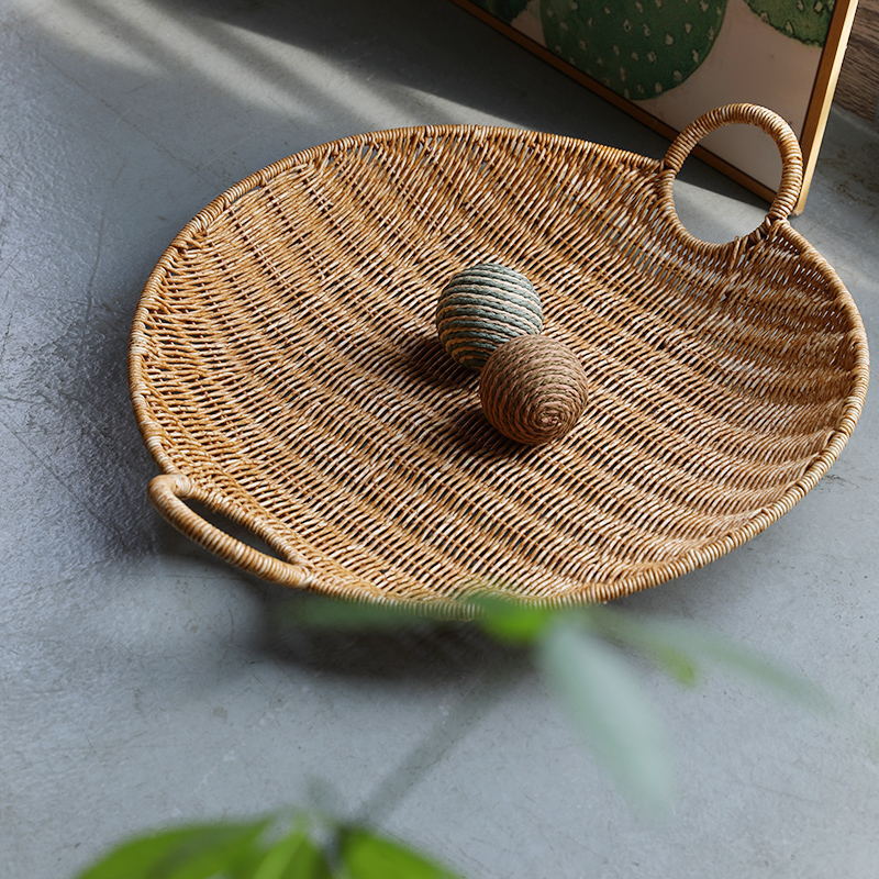 Handwoven Rectangular Storage Basket with Handles