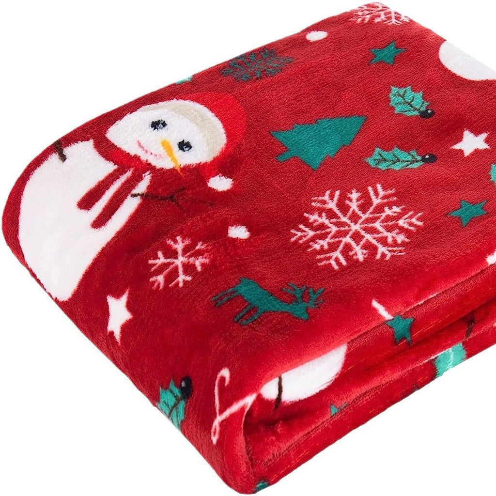 Festliche Plüsch-Fleece-Decke mit Weihnachtsmann-Motiv