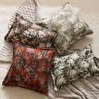 Übergroßer Jacquard-Samtkissenbezug mit Blumenmuster und verdecktem Reißverschluss