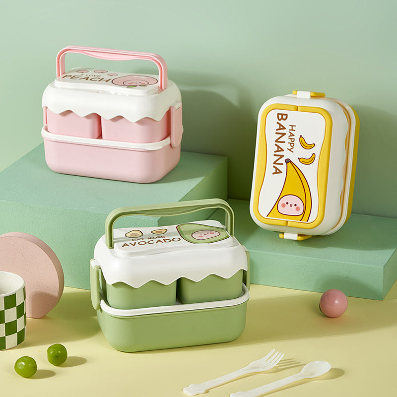 Avocado-Lunchbox mit mehreren Fächern
