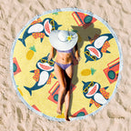 Rundes Strandtuch mit Sonnenuntergangs-Design