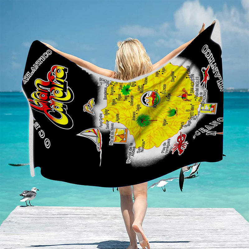 Strandtuch mit einzigartigen geografischen Motiven