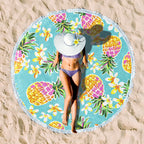 Rundes Strandtuch mit Sonnenuntergangs-Design