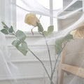Decorative artificial rose with realistic velvet look and bendable wire stem