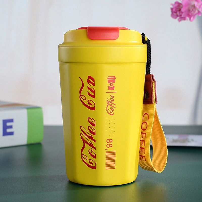 Insulated Coffee Cup with Carrying Device