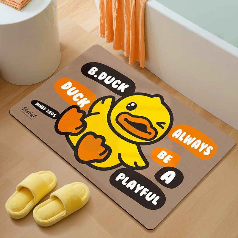 Playful Cartoon Duck Bath Mat