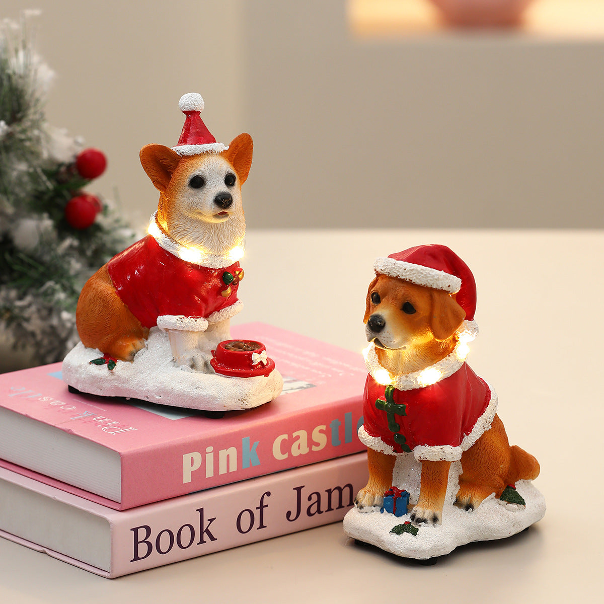 Festive LED Dog Figurine