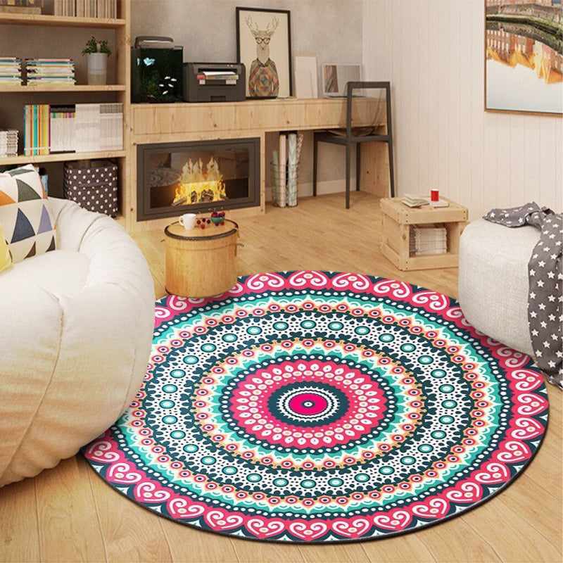 Runder Vintage-Blumen-Teppich