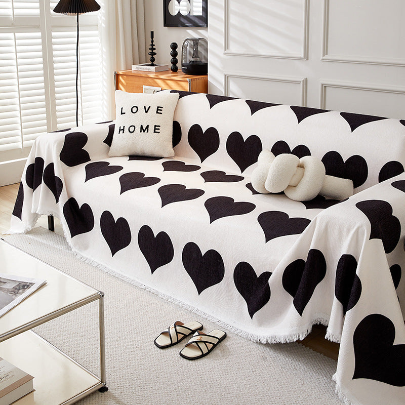 Sofa-Wohndecke mit Herzmuster