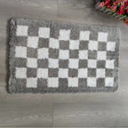 Checkerboard Pattern Bath Mat