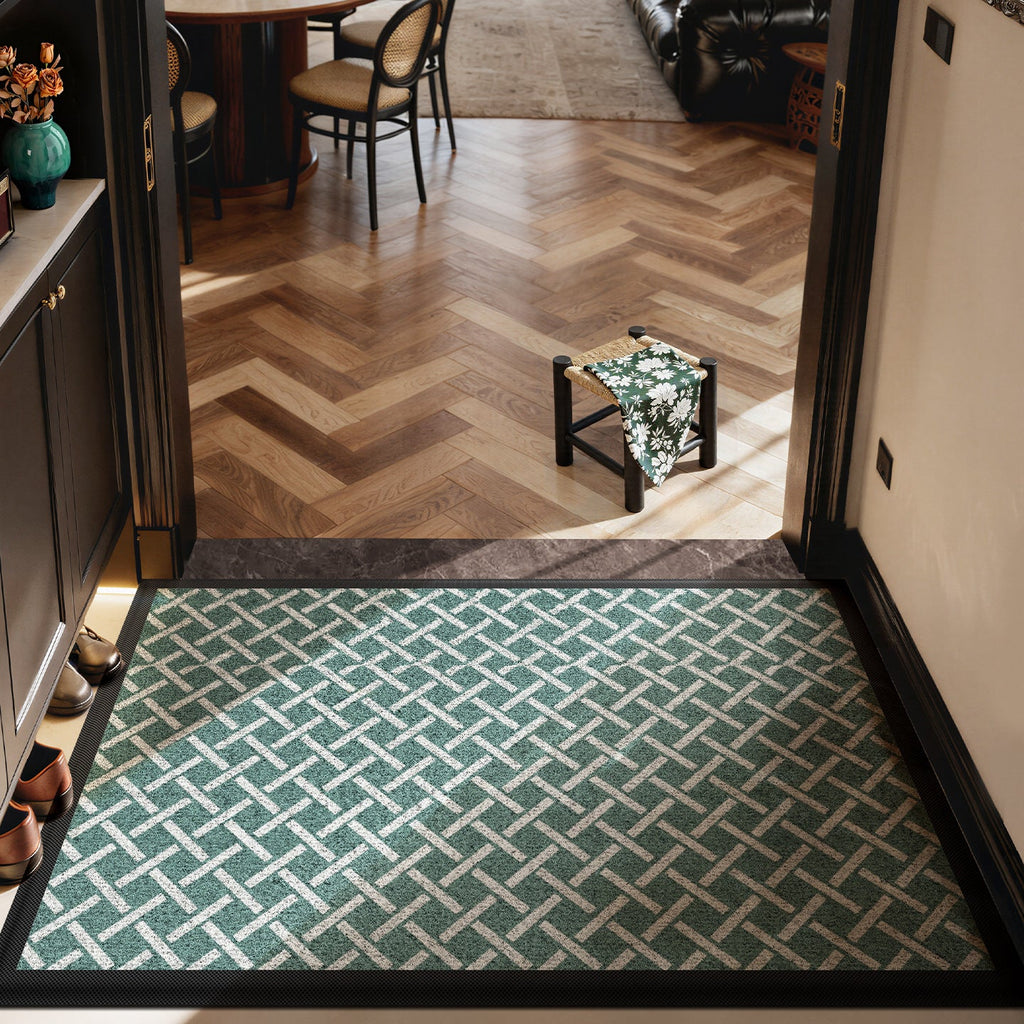 Textured Geometric Entrance Mat