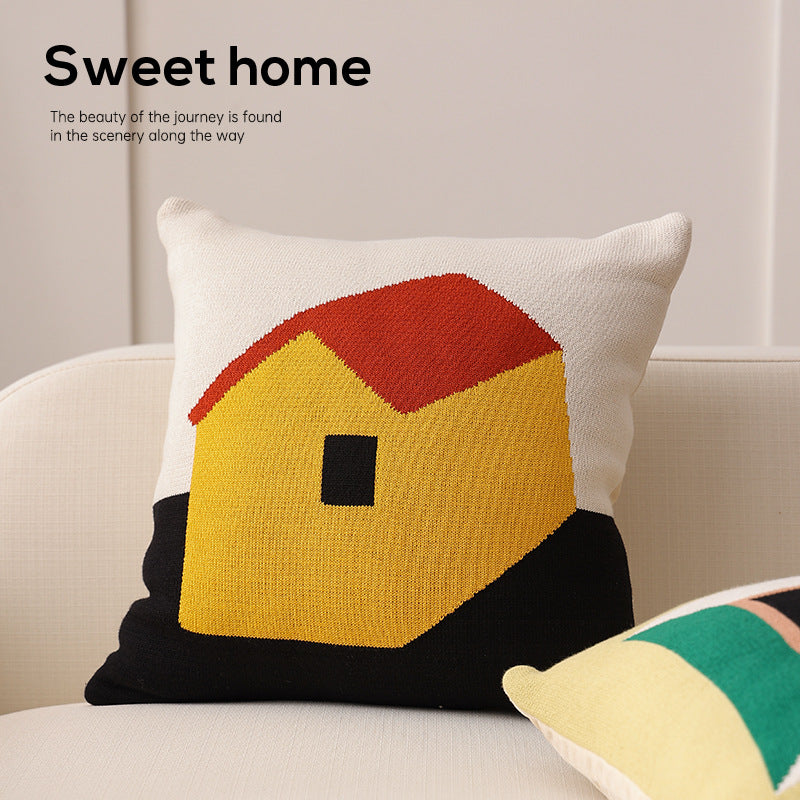 Geometric Knit Pillow