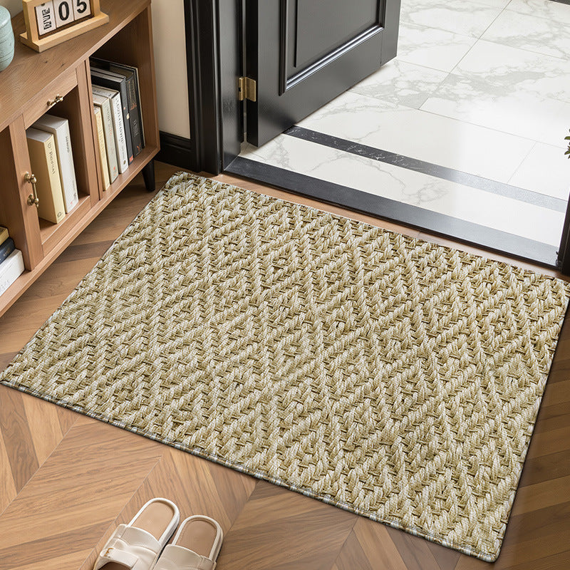 Textured Leaf Print Entrance Mat