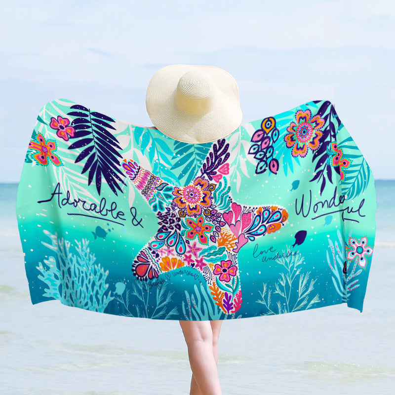 Beach Towel with Wave Design