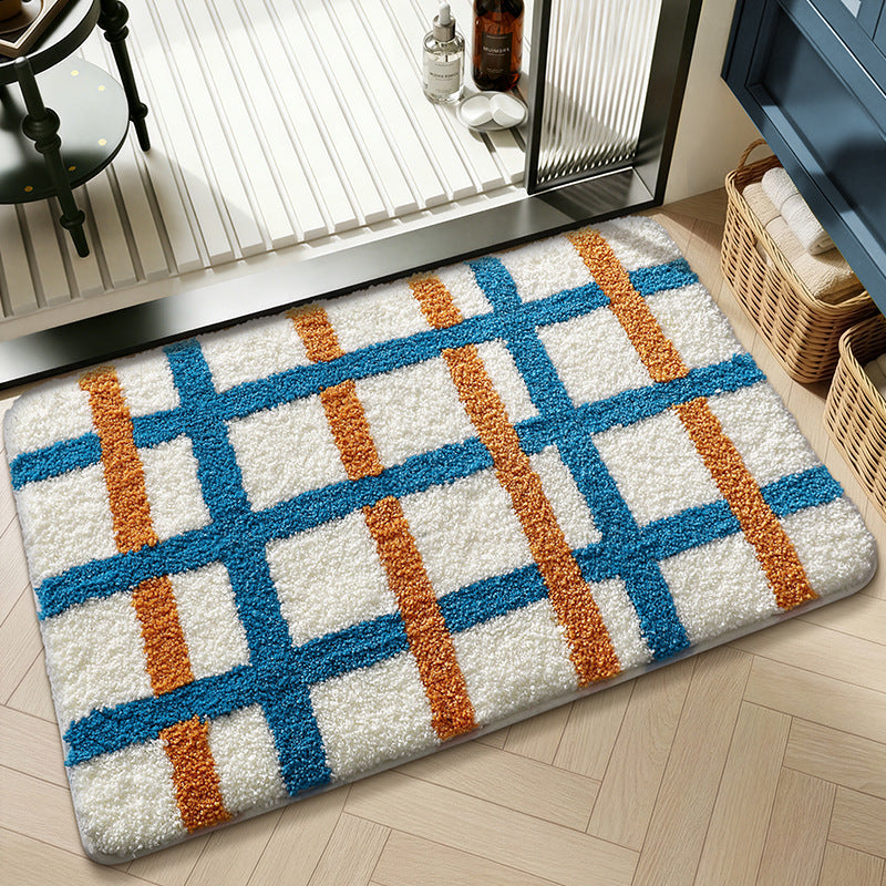 Plush Textured Zigzag Bath Mat
