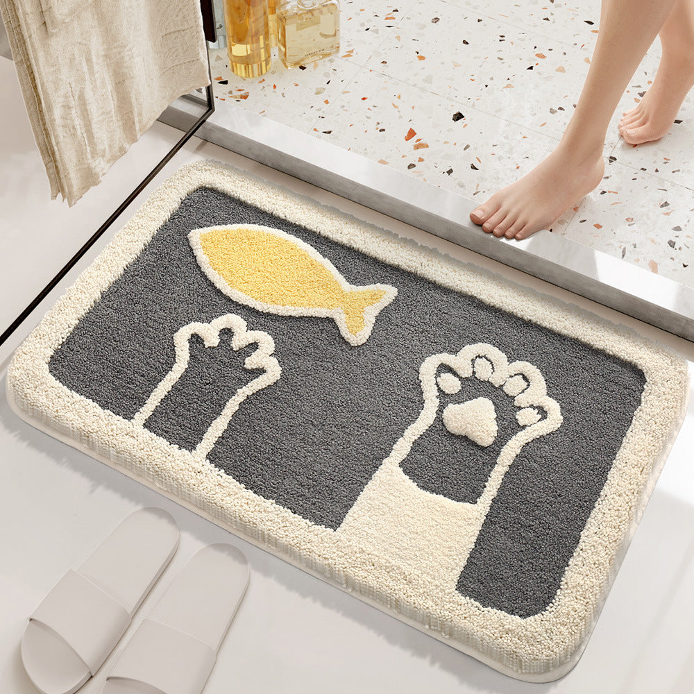 Plush Bunny-Themed Bath Mat