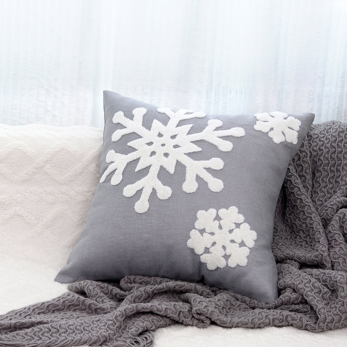 Decorative Holiday Throw Pillow with Deer Silhouette