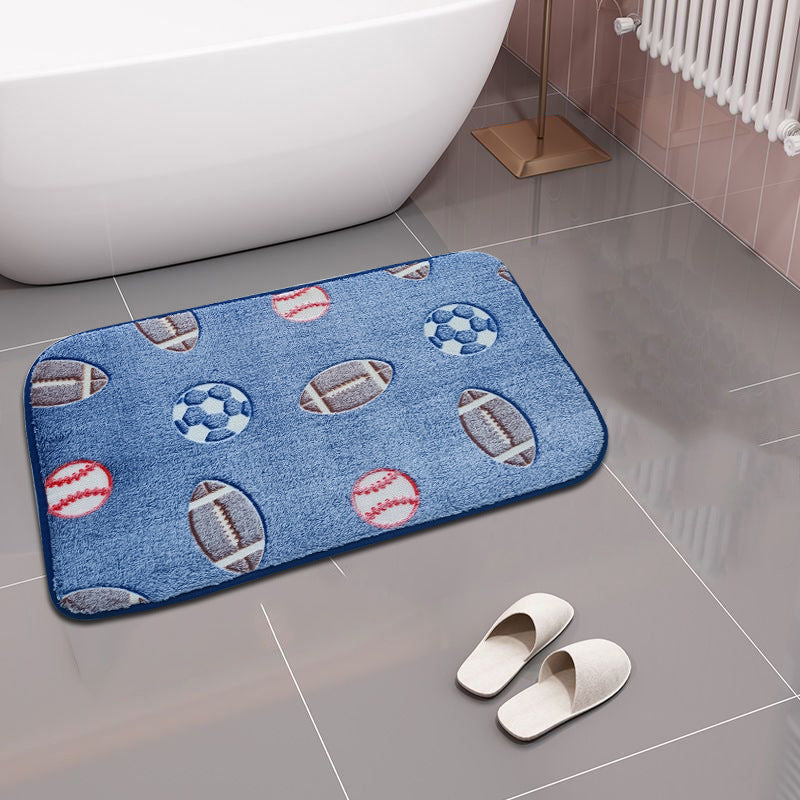Star-Patterned Plush Bath Mat