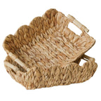 Handwoven Storage Basket with Wave Edge