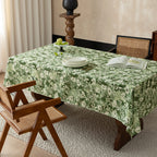 Floral Wax-Coated Tablecloth