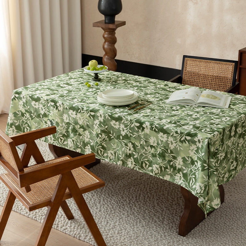 Floral Wax-Coated Tablecloth