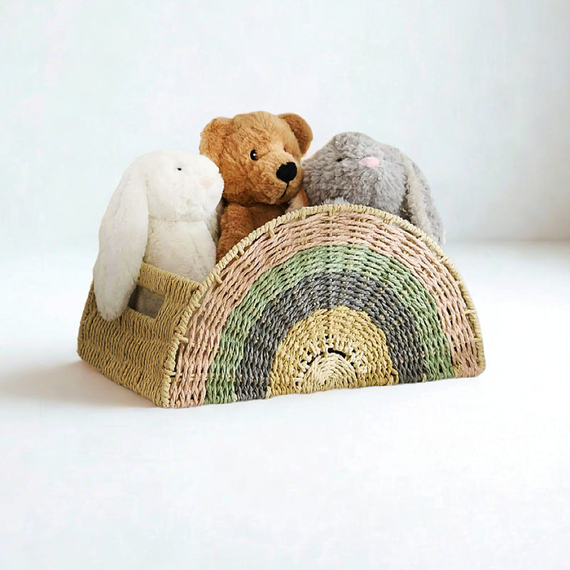 Kreativer Aufbewahrungskorb im Regenbogen-Design