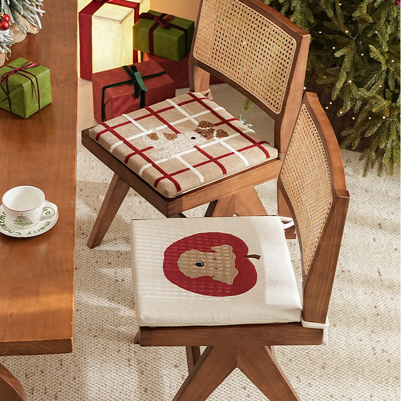 Square Dog Motif Seat Cushion