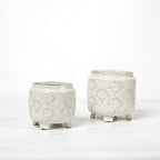 Decorative ceramic flower pot on legs