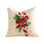 Weihnachtlicher quadratischer Kissenbezug mit Patchwork-Design und verdecktem Reißverschluss