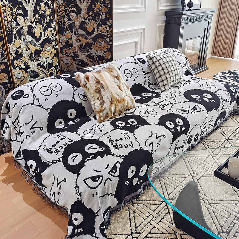 Grafische Sofa-Decke